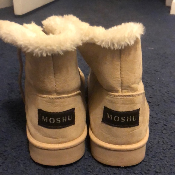 cream fur boots